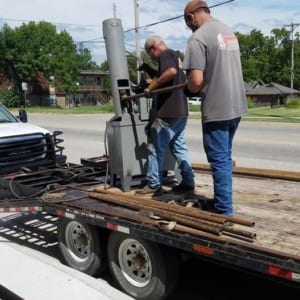 Loading equipment onto a trailer