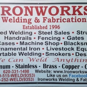 Ironworks sign from our building