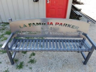 A bench in memory of Virgil Parker