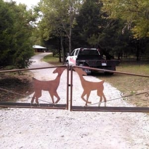 Gate with deer on it