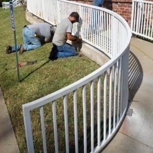 Curved fencing at a customer's house