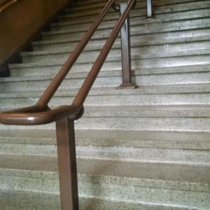 Public stairs railing
