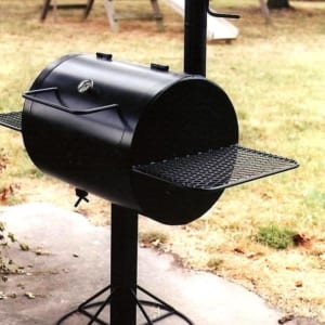 A shiny black grill ready to use